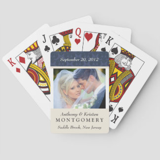 Wedding Photo Damask Personalized Playing Cards Spielkarten