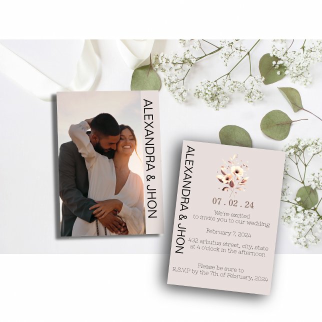 Wedding Photo Invitation | Personalized Elegance  Save The Date (Von Creator hochgeladen)