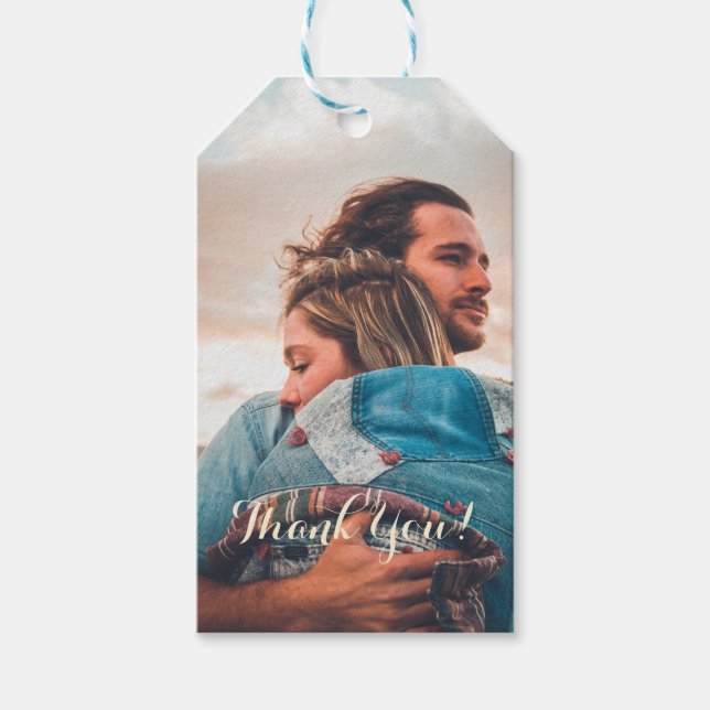 Wedding Photo Luxury Thank You Gift Tag Geschenkanhänger (Vorderseite)