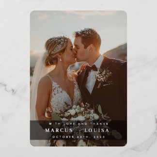 WEDDING PHOTO modern elegant chic ampersand black Folieneinladung