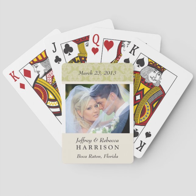 Wedding Photo Personalized Playing Cards Spielkarten (Rückseite)