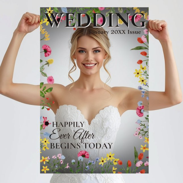 Wedding Photo Prop - Fun Magazine Cover  Acrylschild (Magazine Wedding Photo Prop - Custom DIY Photobooth)