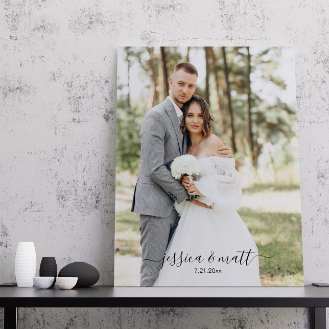 Wedding Photo Script Wedding Anniversary Gift Leinwanddruck (Von Creator hochgeladen)
