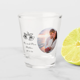Wedding Photo whimsical Shot Glass Favor Schnapsglas