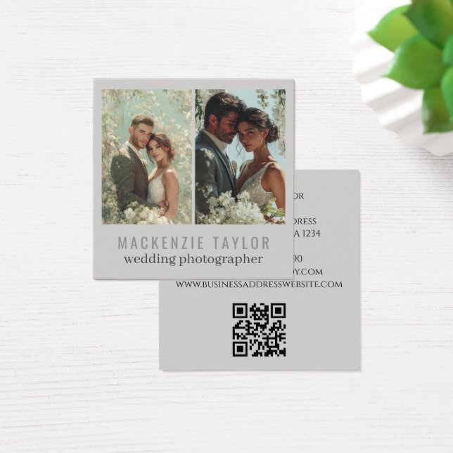Wedding Photographer 2 Photo Personalized QR Code (Schreibtisch)