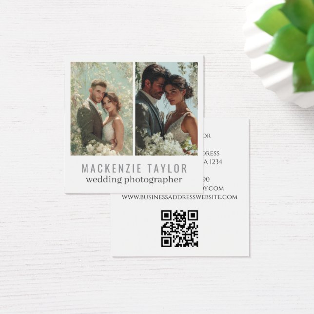 Wedding Photographer 2 Photo Personalized QR Code (Schreibtisch)