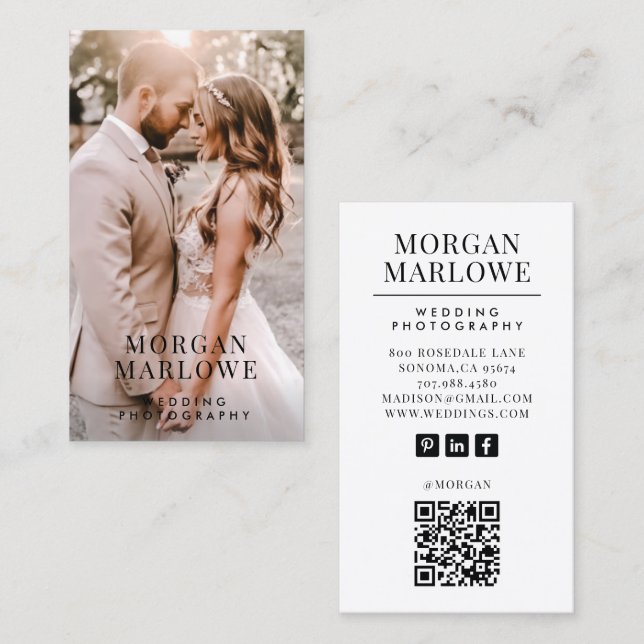 Wedding Photographer Business Card Visitenkarte (Vorne/Hinten)