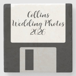 Wedding Photos Stone Coaster | Retro Floppy Disk Steinuntersetzer