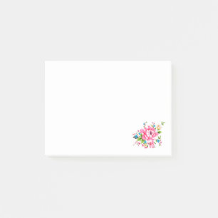Wedding Pink Peony bunch of flowers Post-it Klebezettel