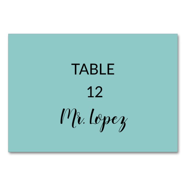 Wedding  Place Card Paper - Table Decorations Tischnummer (Vorderseite)