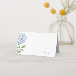 Wedding Place Cards, Single Blue Hydrangea Classic Platzkarte