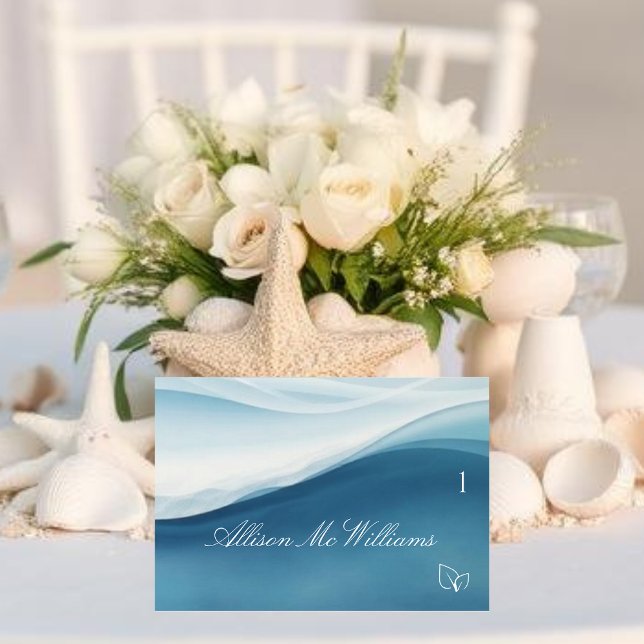Wedding Place Cards Vegan Icon-Serene Blue Tischnummer (Wedding Place Cards Vegan Icon-Serene Blue)