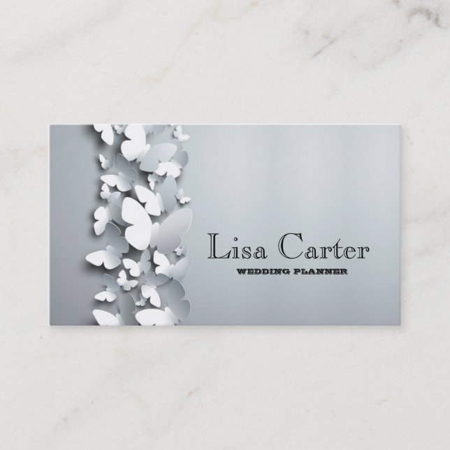 Wedding Planner Beauty Salon Butterfly Card Visitenkarte (Vorderseite)