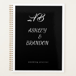  Wedding Planner Cover Black  Personalized Noteboo Planer