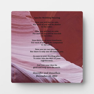 Wedding Plaque Apache Segnung Feel No Rain Fotoplatte