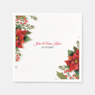 Wedding Poinsettia Napkins Serviette