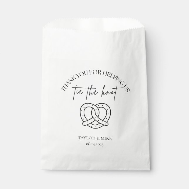 Wedding Pretzel Favor Bags Personalized Geschenktütchen (Vorderseite)