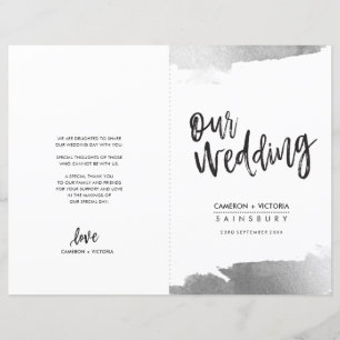 WEDDING PROGRAM Bürste luxuriös vergoldetes Silber