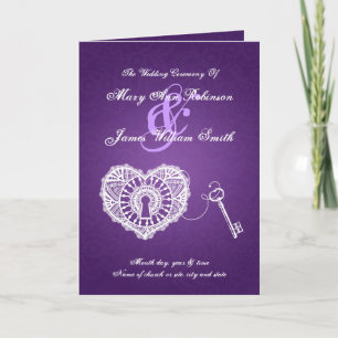 Wedding Program Key To My Heart Purple Programm