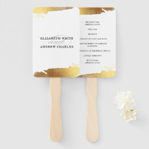 WEDDING PROGRAM Moderne luxuriöse Goldkanten Fächer