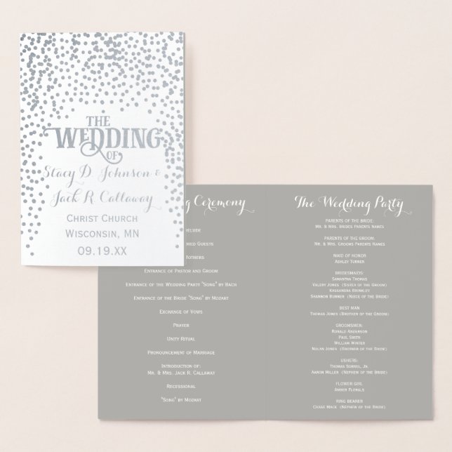 WEDDING PROGRAMM Silver Foil Wedding Confetti (Anzeige)