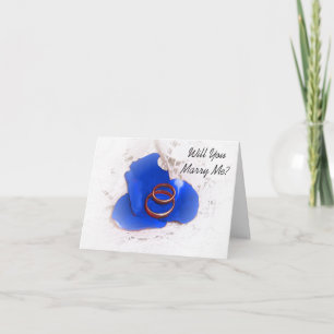 Wedding Proposal Card Will You Marry Me? Blue Rose Karte
