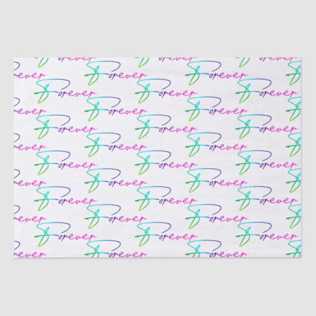 Wedding Rainbow Forever Script Seidenpapier (Vorderseite)