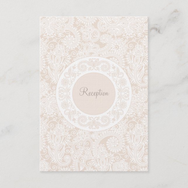 Wedding Reception Card Champagne Elfenbeinspitze Begleitkarte (Vorderseite)