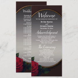 Wedding Red Blush Floral Silver Gray Mirror Programm