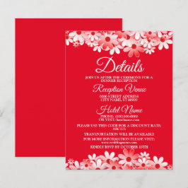 Wedding Red White Floral Detail Enclosure  Begleitkarte