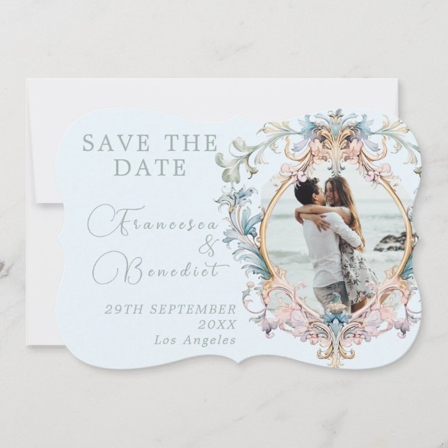 Wedding Regency Monogram Elegant Save the Date (Vorderseite)