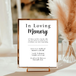 Wedding Remembrance Sign In Loving Memory Poster