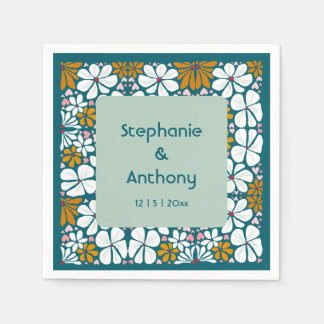 Wedding Retro Blume Groovy 70er Boho Serviette