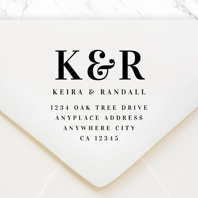 Wedding Return Address Stamp | Mr & Mrs Mailing Gummistempel (Elegant pre-addressed stamp for envelopes, packages & personalized wedding mail)