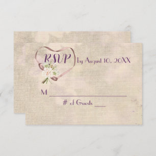 Wedding Ribbon Heart UAWG RSVP Karte