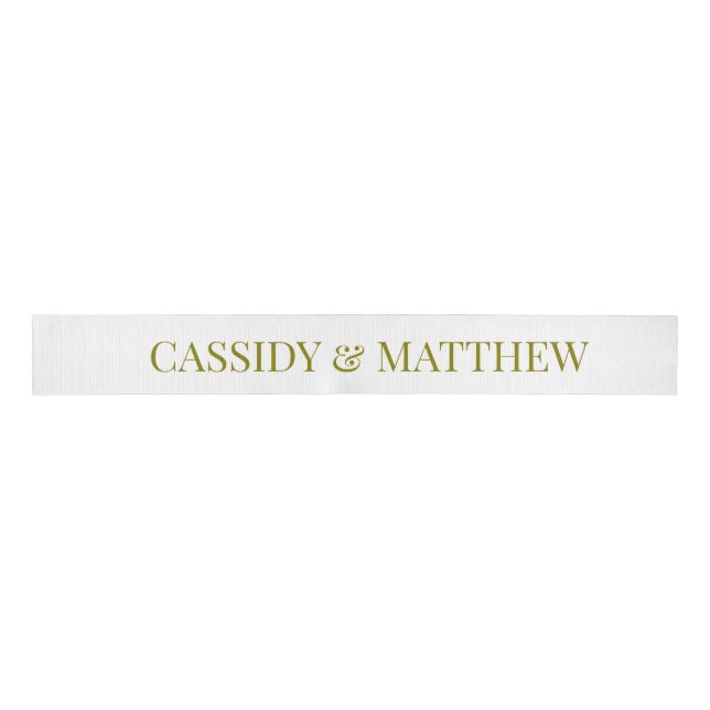 Wedding Ribbon with custom bride and groom names Ripsband (Vorderseite)