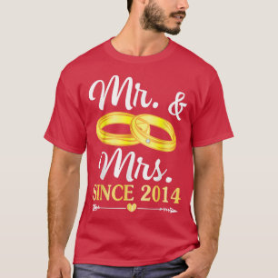 Wedding Ring Verheiratet Mr. & Mrs. Seit 2014 Happ T-Shirt