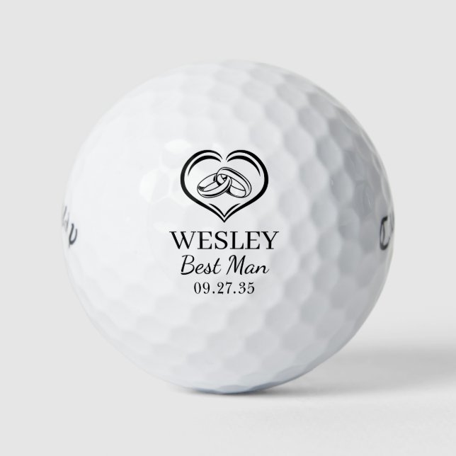 Wedding Rings Best Man Golfball (Vorderseite)