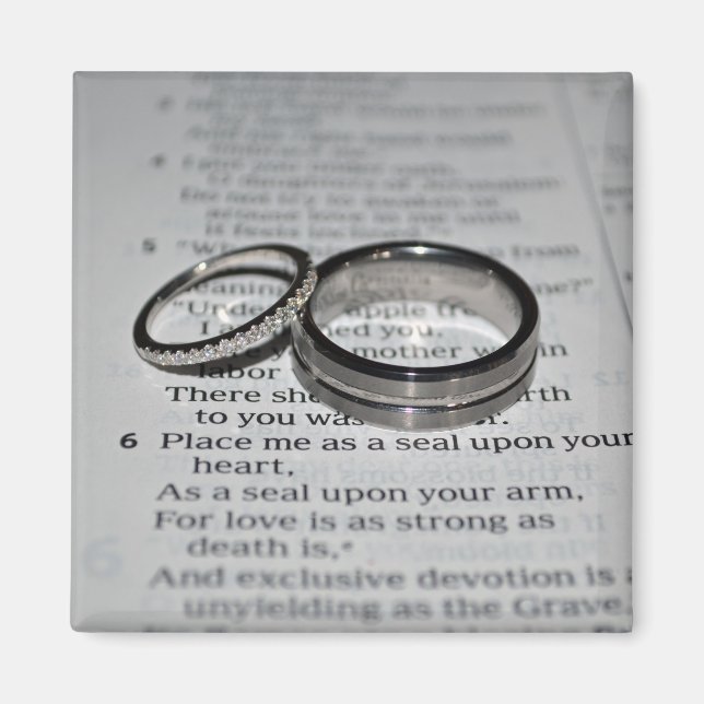 Wedding Rings Bible Verse Magnet (Vorne)