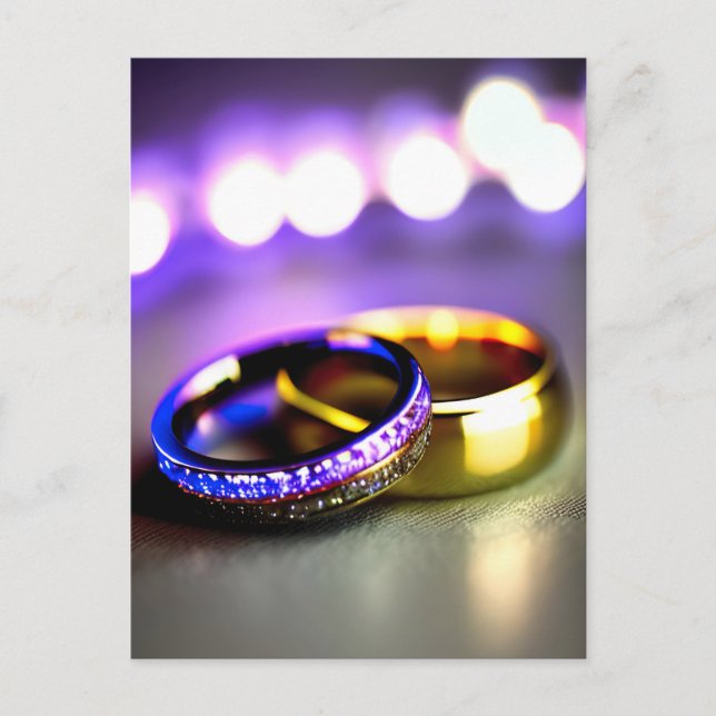 Wedding Rings Engagement Romance and Love AI Postkarte (Vorderseite)