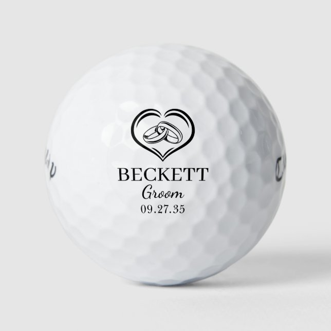 Wedding Rings Groom Golfball (Vorderseite)