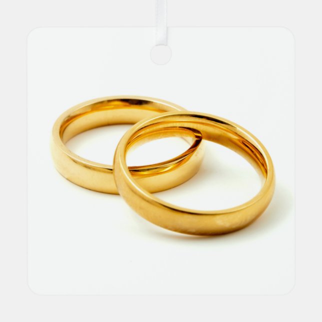 Wedding Rings Ornament Aus Metall (Vorderseite)