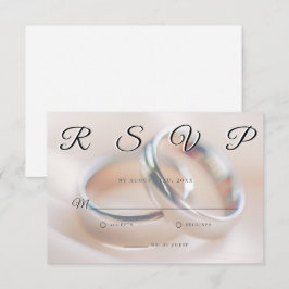 Wedding Rings Simple Elegant Minimalist RSVP Card  Karte