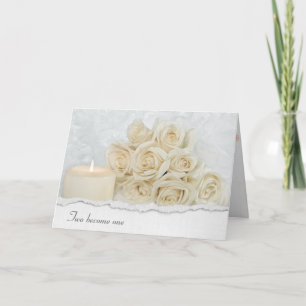 Wedding Rose Bouquet und Candle Karte