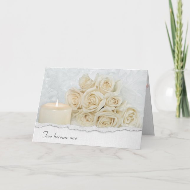 Wedding Rose Bouquet und Candle Karte (Vorderseite)