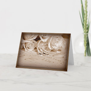 Wedding Roses and Rings Karte