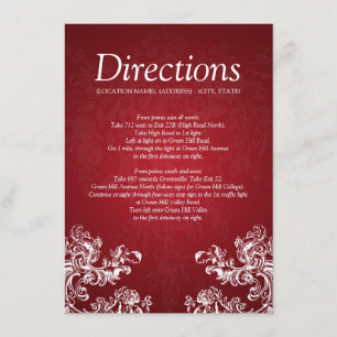 Wedding Rot des Antriebsdrehrichtungs-Vintages Begleitkarte