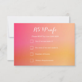 Wedding RSVP Elegant Orange Peach Ombre Karte