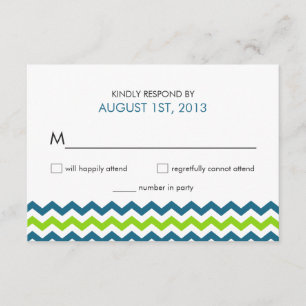 Wedding RSVP Moderne Zickzack Zigzag Karte