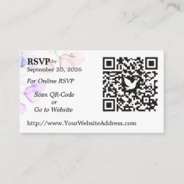 Wedding RSVP QR Code Enclosure Card Leaf Design Begleitkarte